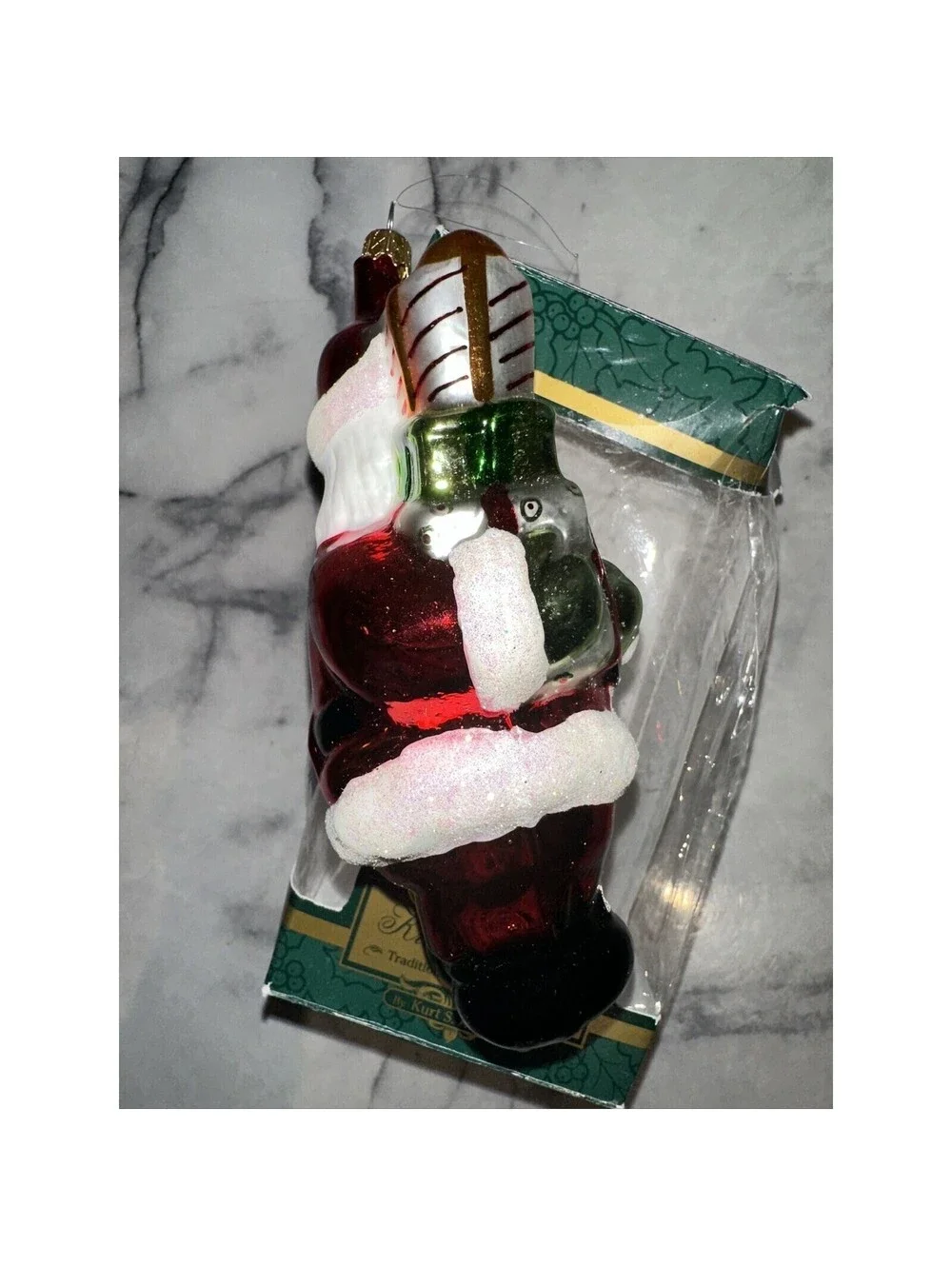 Kurt Adler Kringle Glass Santa Ornament Hand Blown In Colombia Signed Christmas